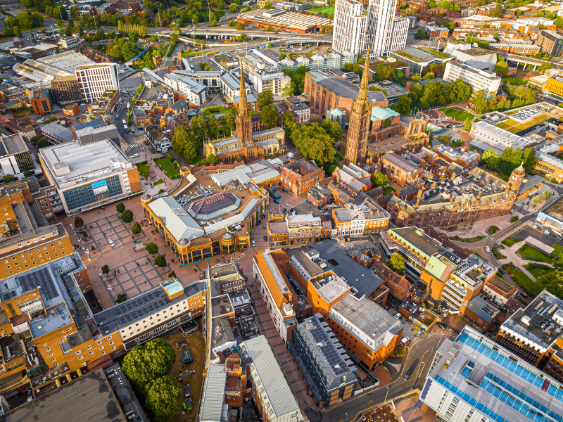 Aerial shot of Coventry